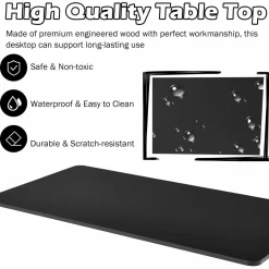 Tangkula 55 x 28 Inches Universal Relevance Table Top, Solid One-Piece Wooden Desktop