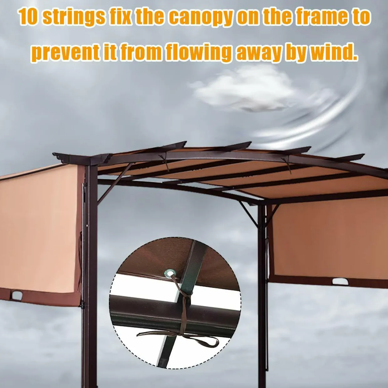 Tangkula 12' x 9' Pergola Gazebo Canopy Outdoor Patio Garden Steel Frame Sun Shelter with Retractable Canopy Shades
