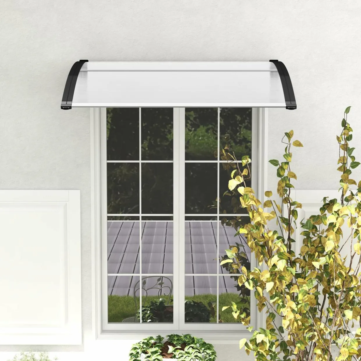 Tangkula 40" x 48" Window Awning, Modern Polycarbonate Overhead Door Awning