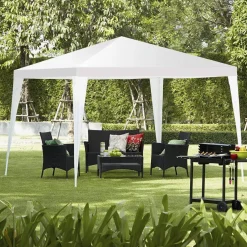 Tangkula 10 x 10Ft Outdoor Canopy Tent, Portable Wedding Party Tent, Outside Event Tents for Party, Patio Parties Tent for Backyard