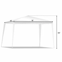 Tangkula 10 x 10Ft Outdoor Canopy Tent, Portable Wedding Party Tent, Outside Event Tents for Party, Patio Parties Tent for Backyard