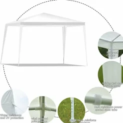 Tangkula 10 x 10Ft Outdoor Canopy Tent, Portable Wedding Party Tent, Outside Event Tents for Party, Patio Parties Tent for Backyard