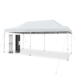 Tangkula 10 x 20Ft Pop-Up Canopy Tent, UPF 50+ Easy Setup Instant Canopy Tent with Wheeled Carrying Bag