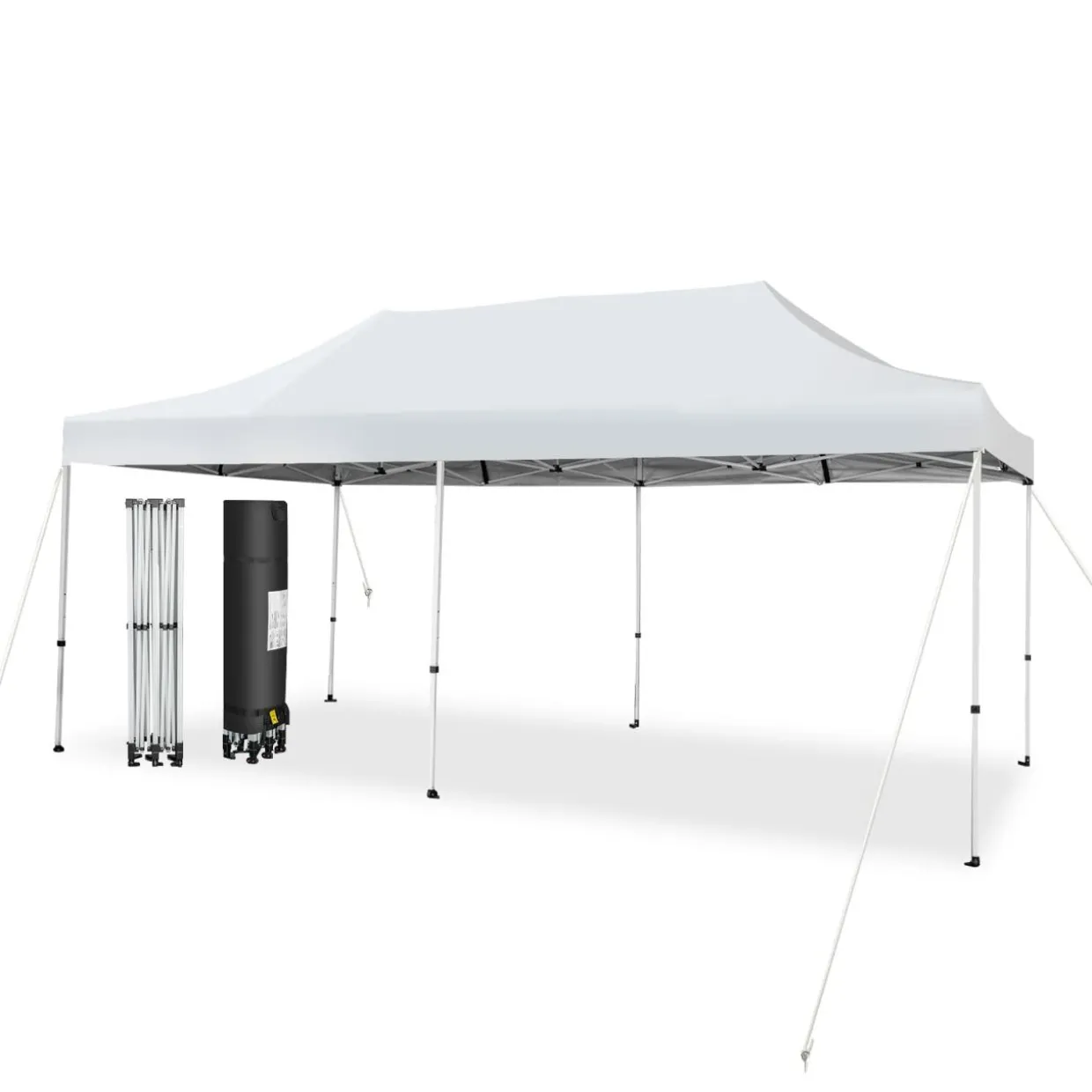 Tangkula 10 x 20Ft Pop-Up Canopy Tent, UPF 50+ Easy Setup Instant Canopy Tent with Wheeled Carrying Bag
