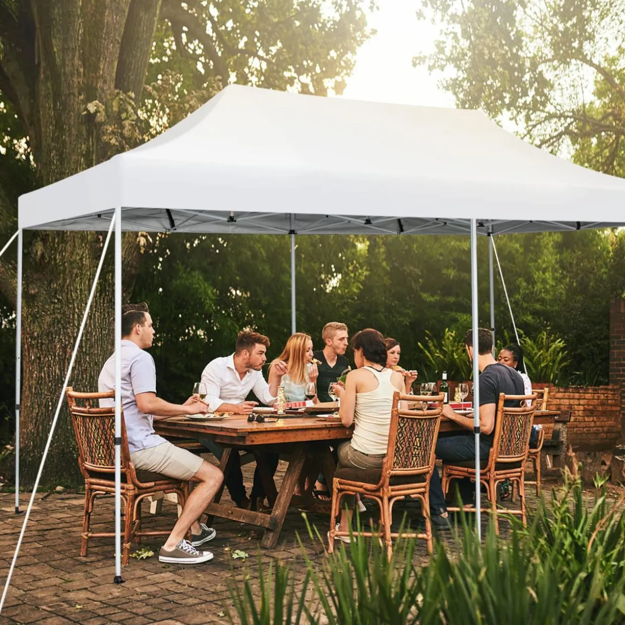 Tangkula 10 x 20Ft Pop-Up Canopy Tent, UPF 50+ Easy Setup Instant Canopy Tent with Wheeled Carrying Bag