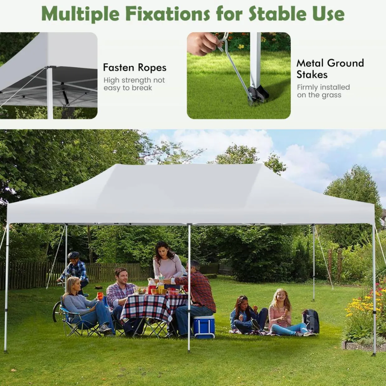 Tangkula 10 x 20Ft Pop-Up Canopy Tent, UPF 50+ Easy Setup Instant Canopy Tent with Wheeled Carrying Bag