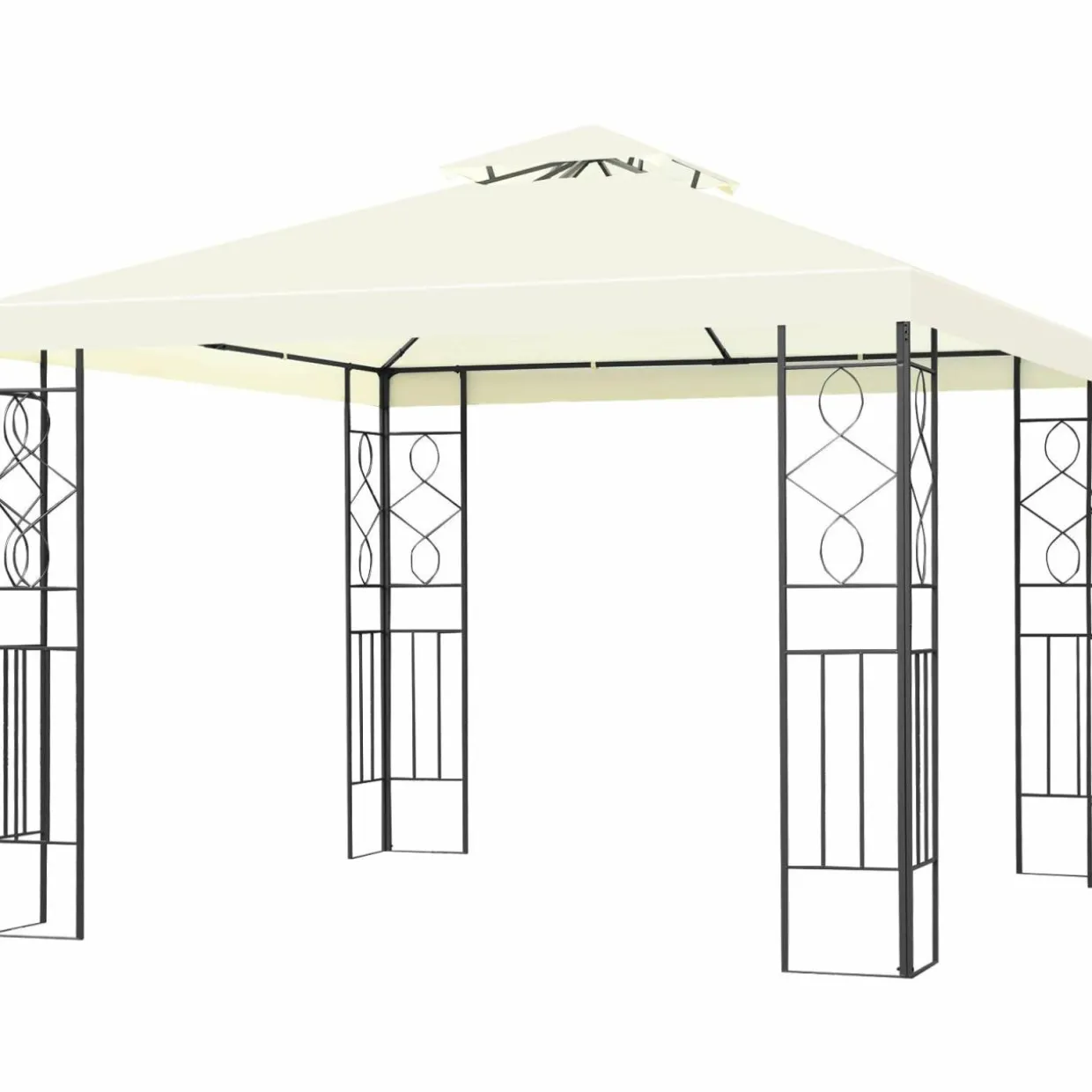 Tangkula 10 x 10FT 2-Tier Patio Gazebo, Powder Coated Steel Structure, Sun Shading Gazebo Canopy Shelter