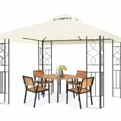 Tangkula 10 x 10FT 2-Tier Patio Gazebo, Powder Coated Steel Structure, Sun Shading Gazebo Canopy Shelter