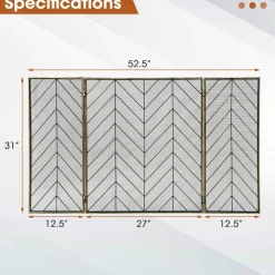 Tangkula 31 x 52.5In 3-Panel Fireplace Screen