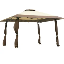 Tangkula 13 x13Ft Pop-Up Gazebo, Outdoor Canopy Shelter Tent w/ 2-Tier Roof