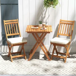Tangkula Acacia Wood Patio Bistro Set 3