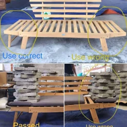 Tangkula Acacia Wood Patio Convertible Couch Sofa Bed with Adjustable Armrest
