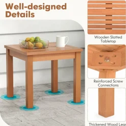 Tangkula Adirondack Outdoor Side Table, 18