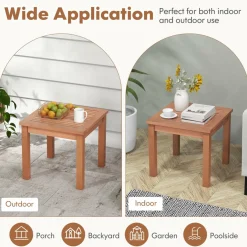Tangkula Adirondack Outdoor Side Table, 18