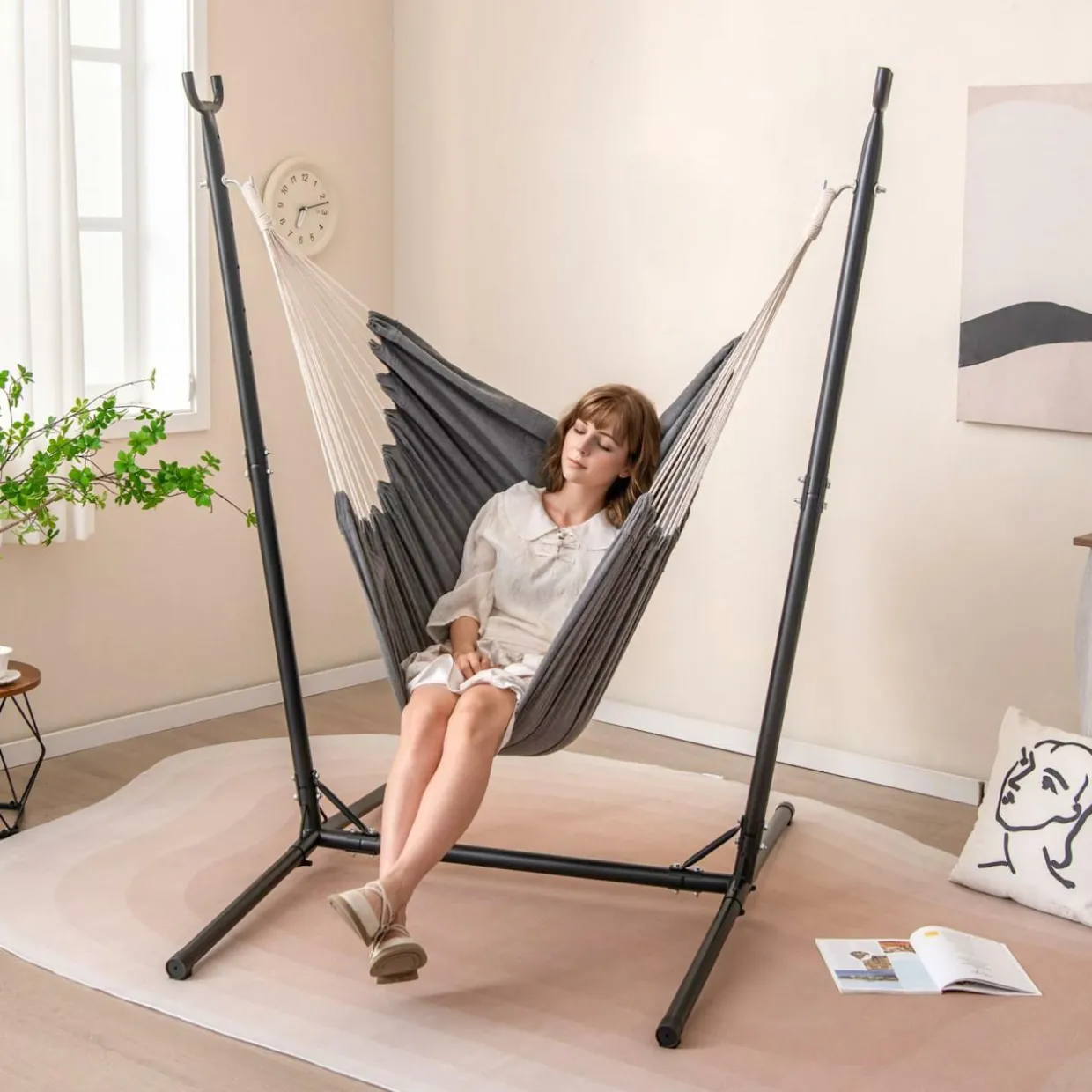 Tangkula Adjustable Hammock Chair with Stand