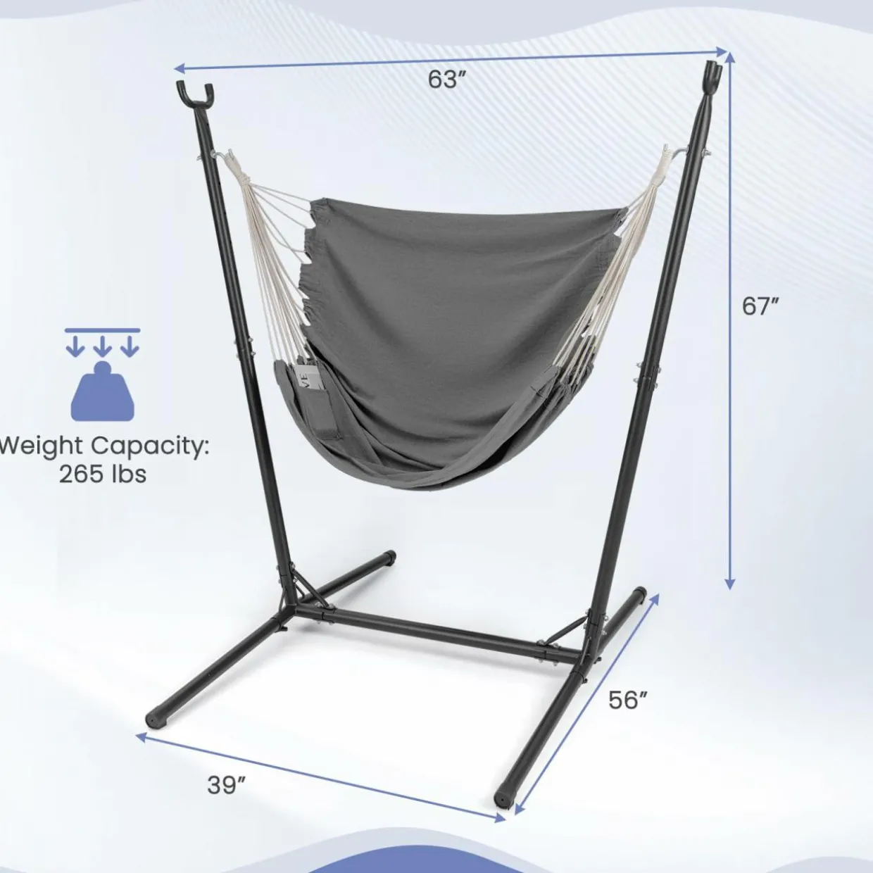 Tangkula Adjustable Hammock Chair with Stand