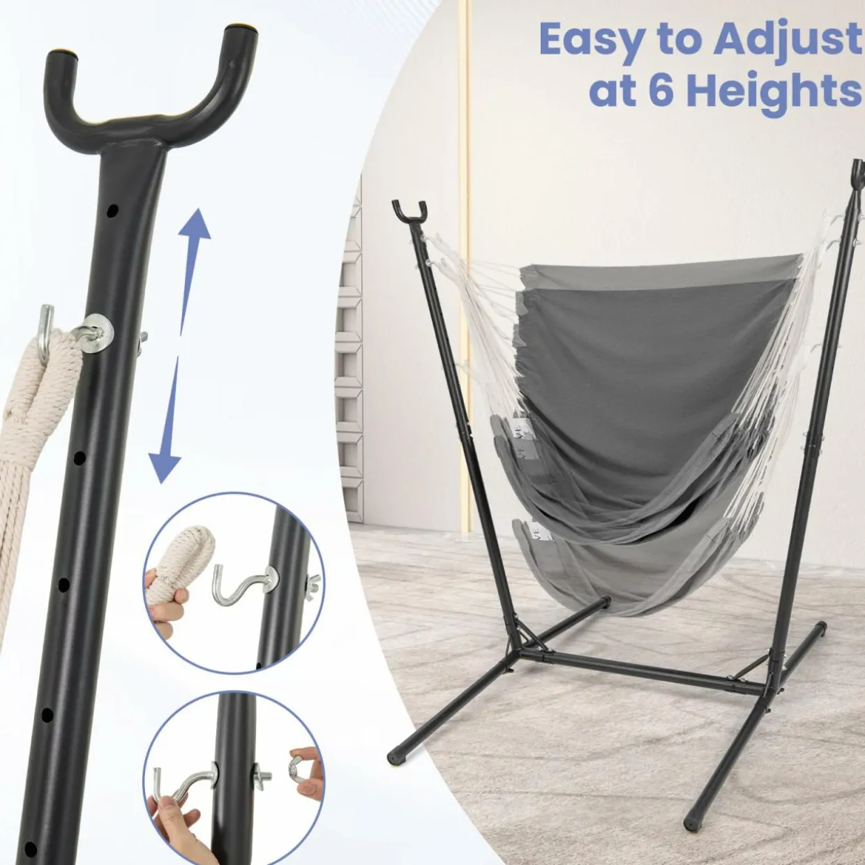 Tangkula Adjustable Hammock Chair with Stand