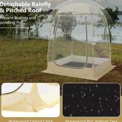 Tangkula All Weather Sports Tent for 1-2 People, Pop Up Instant Tent with Waterproof Tarp Floor