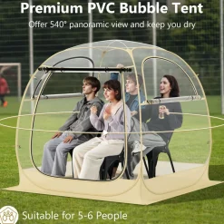 Tangkula All Weather Sports Tent for 5-6 People, Pop Up Instant Tent with Waterproof Tarp Floor
