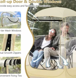 Tangkula All Weather Sports Tent for 1-2 People, Pop Up Instant Tent with Waterproof Tarp Floor