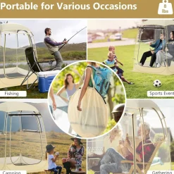 Tangkula All Weather Sports Tent for 1-2 People, Pop Up Instant Tent with Waterproof Tarp Floor
