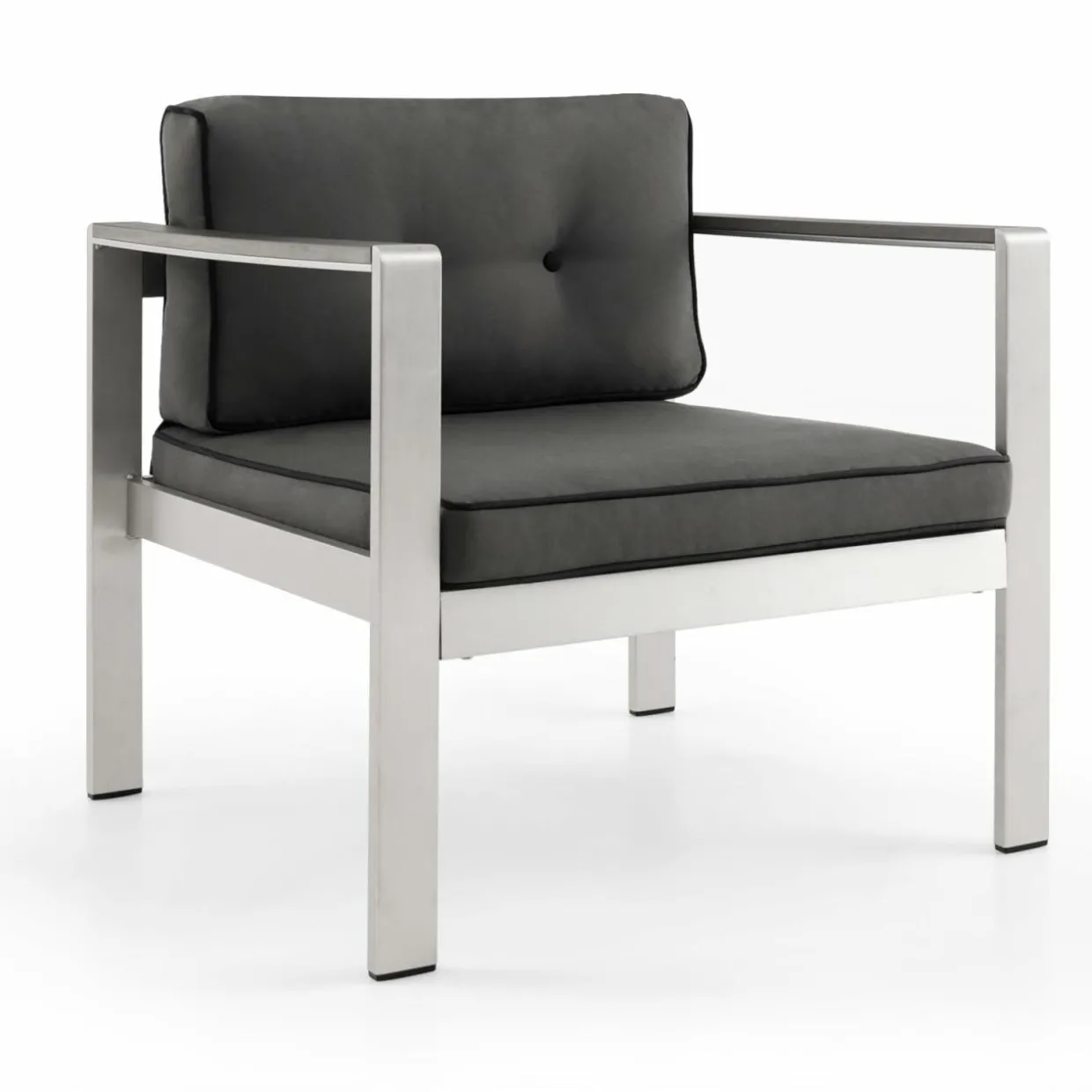 Tangkula Aluminum Outdoor Patio Armchair with Cushions