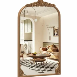 Tangkula Antiqued Gold Wall Mirror(38"L x 26"W)