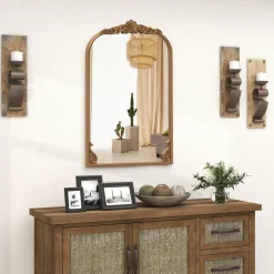 Tangkula Antiqued Gold Wall Mirror(36"L x 24"W)