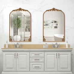 Tangkula Antiqued Gold Wall Mirror(36