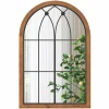 Tangkula Arched Window Mirror, Window Frame Decor Wall Mounted Mirror with Back Board, 24" x 36" Wall Mirror