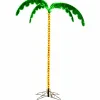 Tangkula Artificial Lighted Palm Tree, 7.5 FT Coconut Plam Tree w/ 4 Fronds & Metal Base