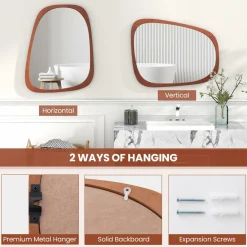 Tangkula Asymmetrical Abstract Irregular Shaped Mirror, 26.5
