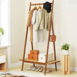 Tangkula Bamboo Clothing Rack, 65.5
