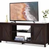 Tangkula Barn Door TV Stand, TV Console Table for TVs up to 65 Inch
