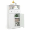 Tangkula Bathroom Cabinet, Freestanding Storage Organizer w/2 Drawers & 2 Doors