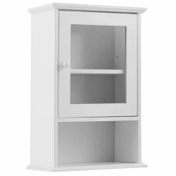 Tangkula Bathroom Cabinet, Wall Mounted Storage Organizer W/Door and Open Shelf, Hanging Medicine Cabinet, White