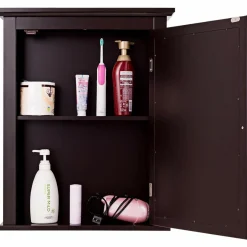 Tangkula Bathroom Cabinet with Mirror, Mirrored Wall-Mounted Storage Medicine Cabinet