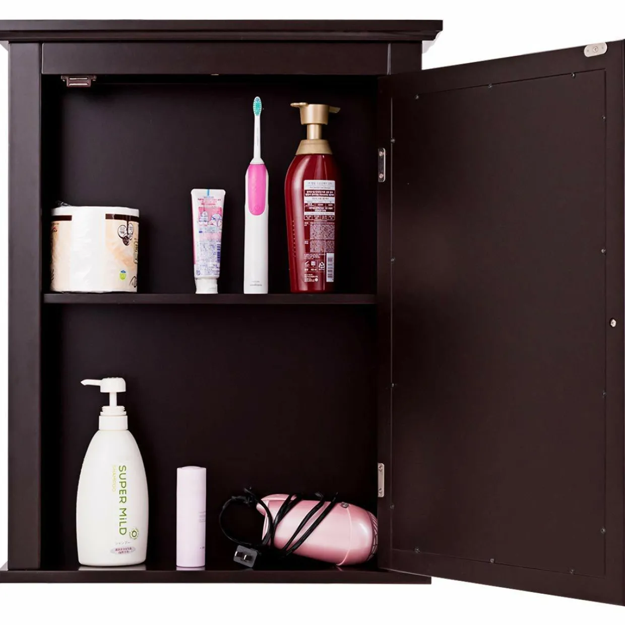 Tangkula Bathroom Cabinet with Mirror, Mirrored Wall-Mounted Storage Medicine Cabinet
