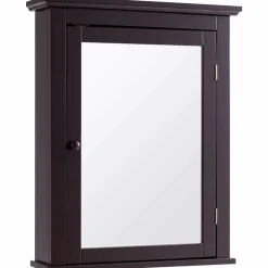 Tangkula Bathroom Cabinet with Mirror, Mirrored Wall-Mounted Storage Medicine Cabinet