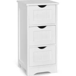 Tangkula Bathroom Floor Cabinet, Tower Storage Cabinet with Anti-Tipping Device