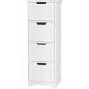 Tangkula Bathroom Floor Cabinet with 4 Drawers, 12 x 12 x 33 Inch