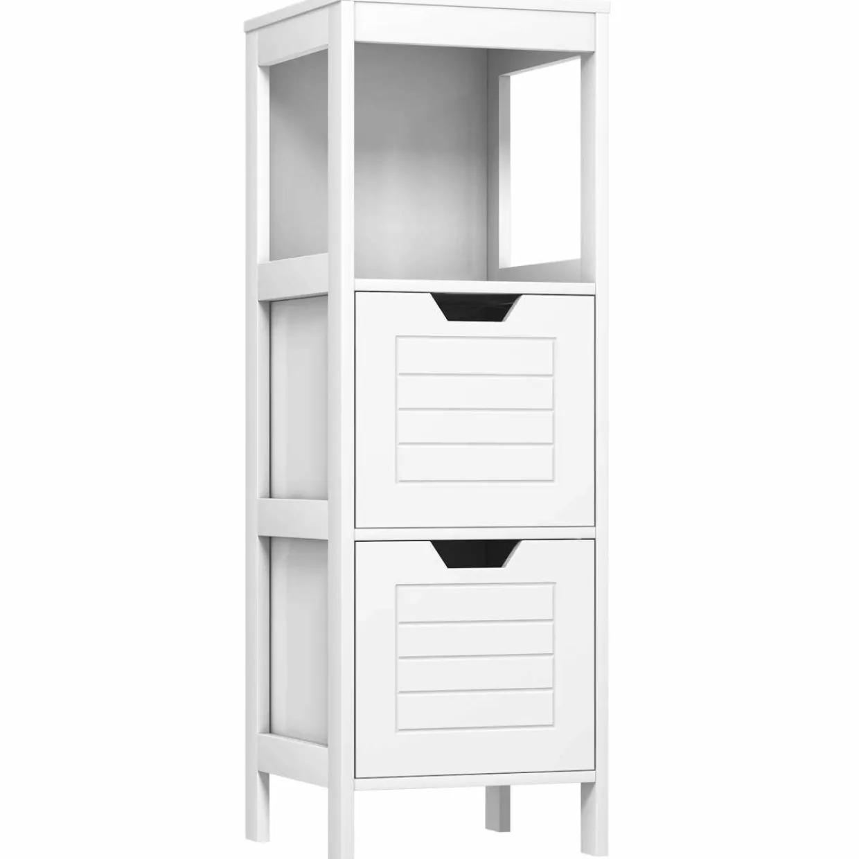 Tangkula Bathroom Floor Cabinet, Multifunctional Wooden Storage Cabinet with 2 Adjustable Drawers