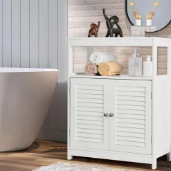 Tangkula Bathroom Floor Cabinet, Free Standing Storage Cabinet
