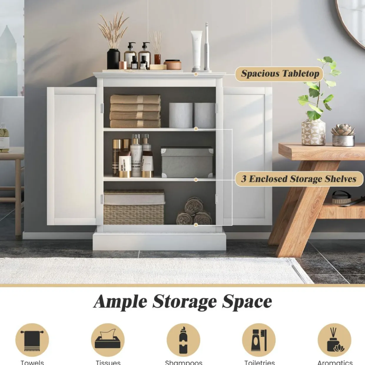 Tangkula Bathroom Floor Cabinet