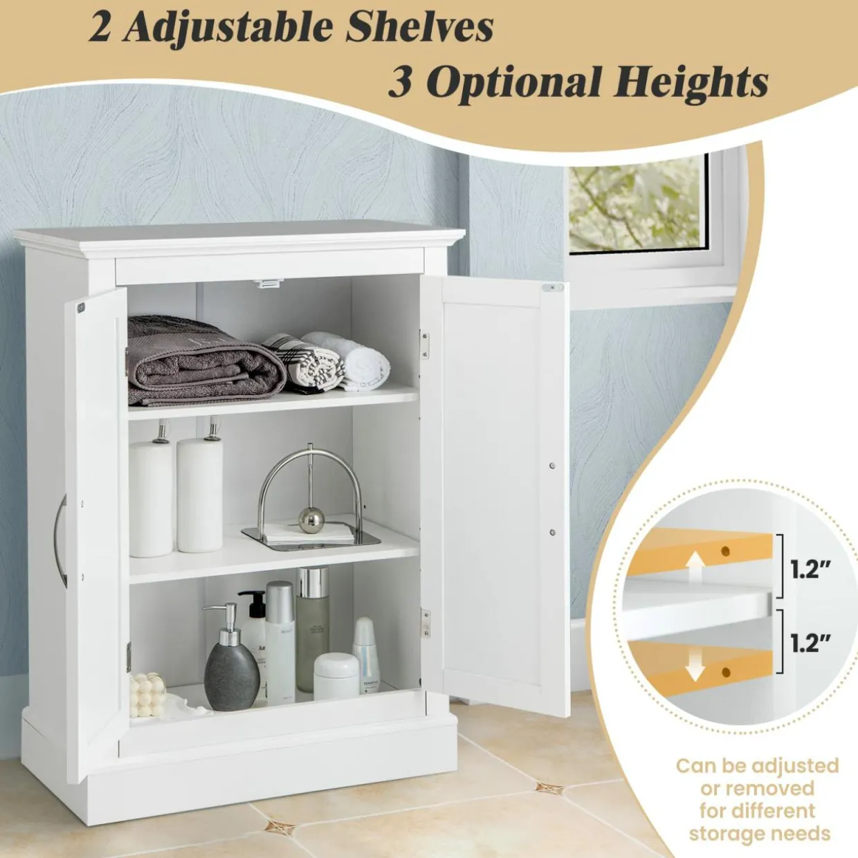 Tangkula Bathroom Floor Cabinet