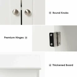 Tangkula Bathroom Floor Cabinet, Storage Cabinet w/One Open Shelf Two Doors and Two Adjustable Drawers, Standing Cupboard for Kitchen
