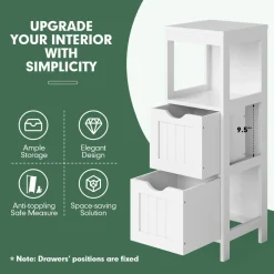 Tangkula Bathroom Floor Storage Cabinet