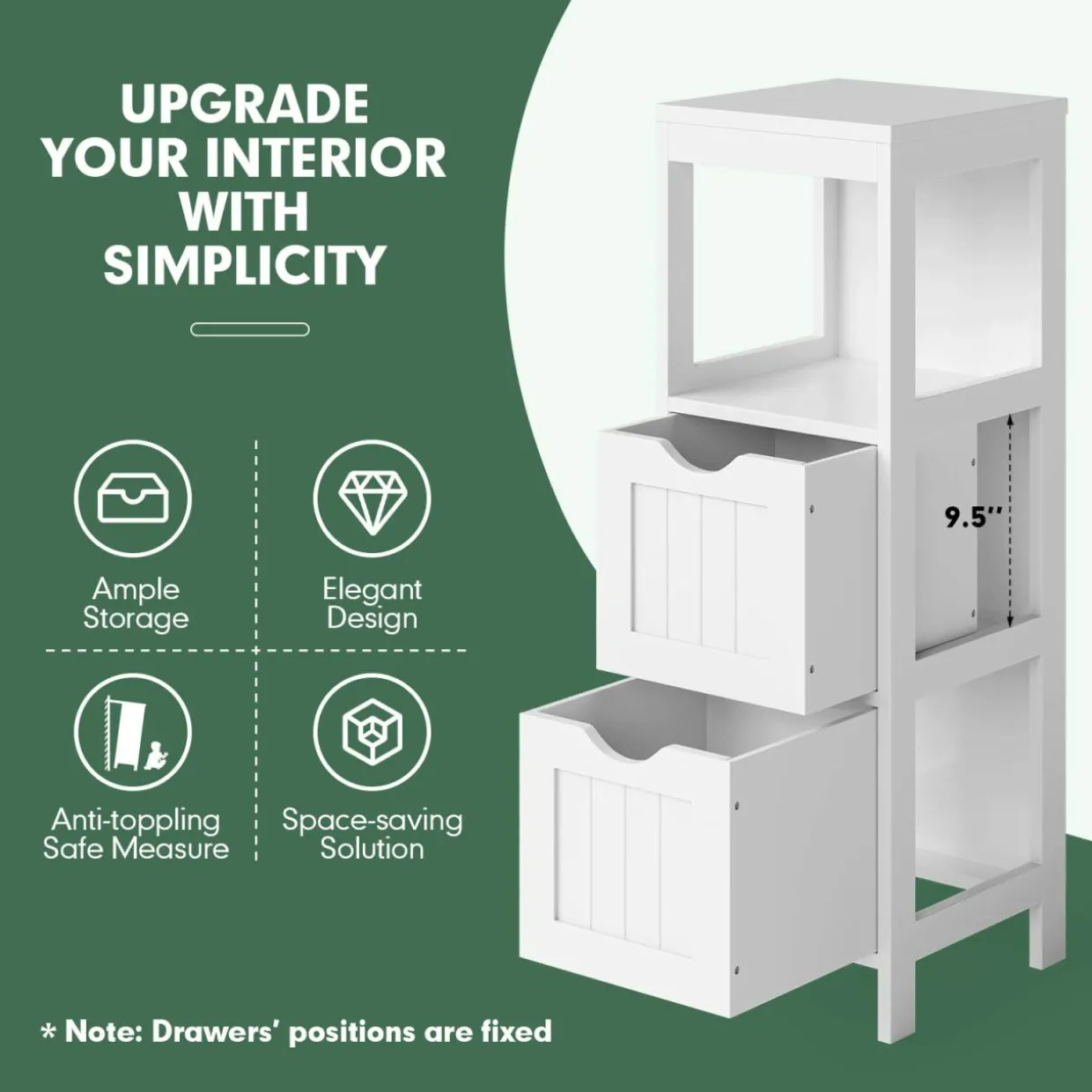 Tangkula Bathroom Floor Storage Cabinet