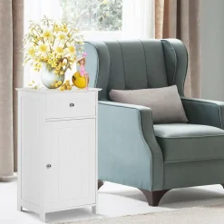 Tangkula Bathroom Floor Storage Cabinet