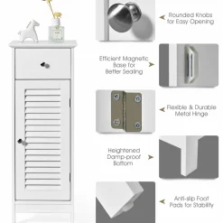 Tangkula Bathroom Floor Storage Cabinet